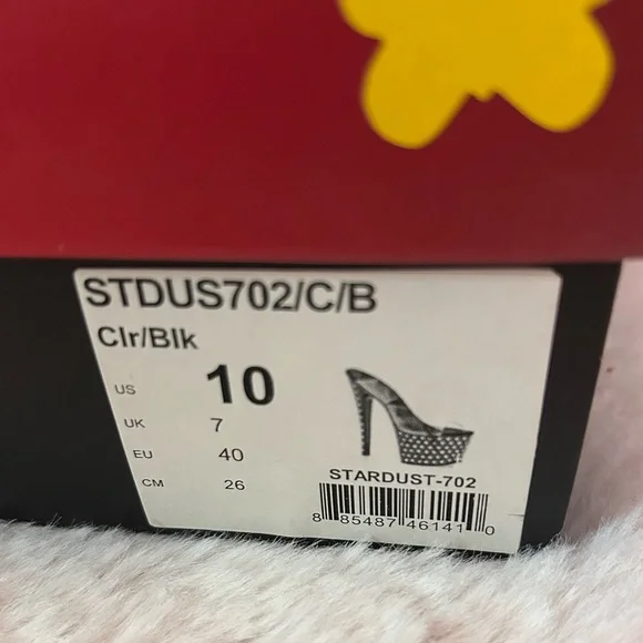 Pleaser Stardust Black Rhinestone Platform heels. - Picture 13 of 14